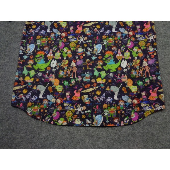 RSVLTS Nickelodeon Halloween Mash Up Shirt Mens XL Blue All Over Print Button - Picture 6 of 12